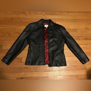 Vintage 90s Women's Black Leather Jacket